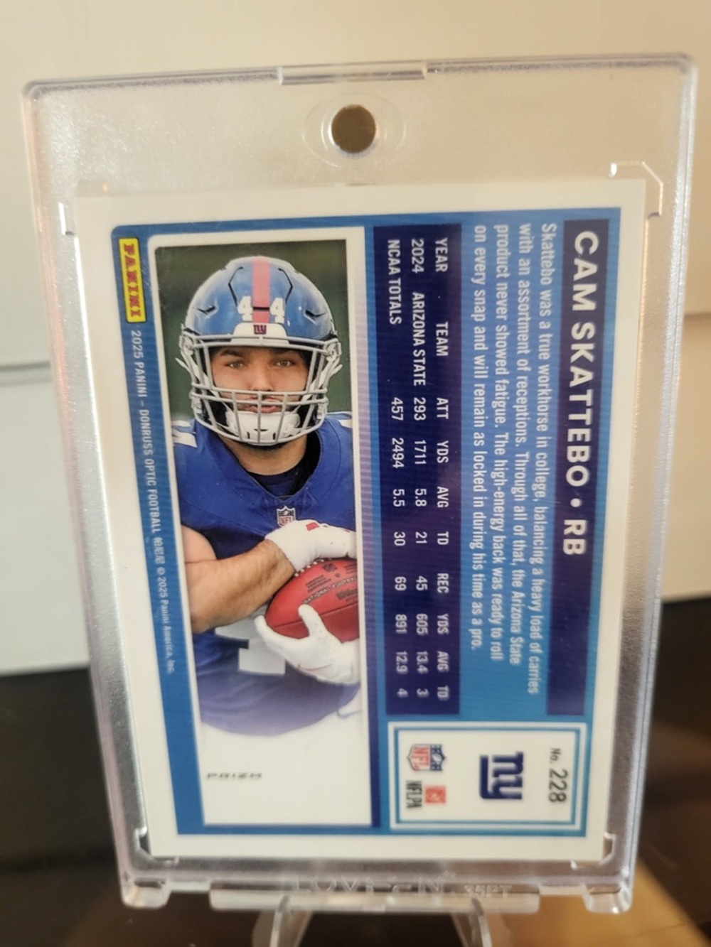 Cam Skattebo Rookie Football Card - Blue - Picture 2 of 2